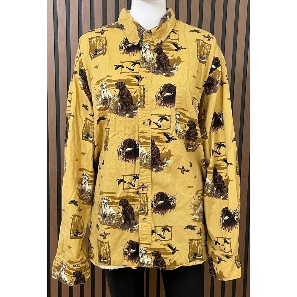Field Tested Outdoor Life Men's 2XL Hunting Shirt Duck Lab Retriever‎ Dogs Birds